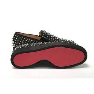 Christian Louboutin Black/Crystal Sv Version Roller 1c1s Flat Shoes Christian Louboutin Black/Crystal Sv Version Roller 1c1s  main image 2